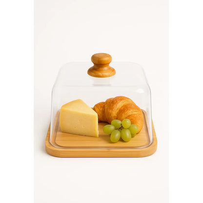 Base Cuadrada Bambu Tortas Cupcakes 30x30cm Exhibicion Pro Bambú