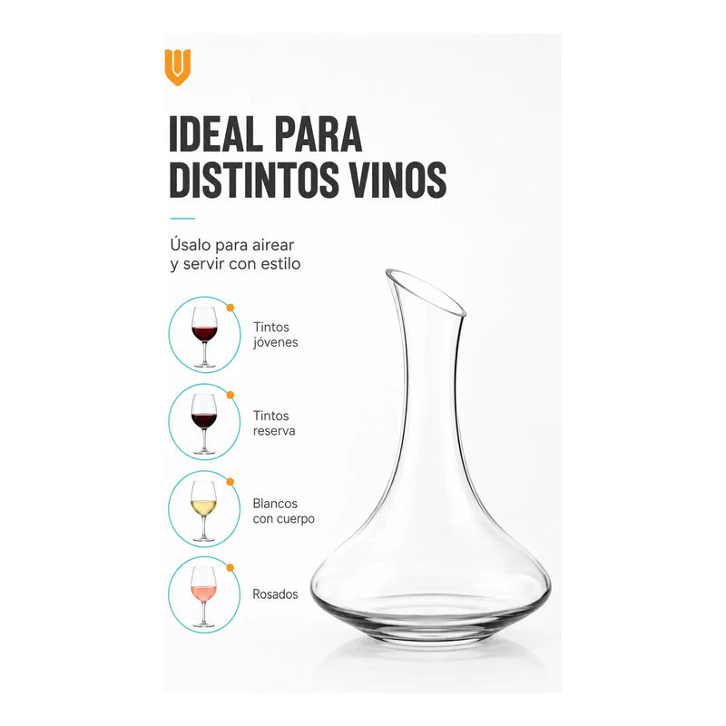Aireador Para Vinos Decantador De Vino 1500ml Aireador Vino Transparente