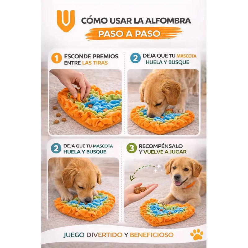 Juguete Mascotas Estimula Mente Diversion Entrenamiento Colo Multicolor Tonos Pastel Rosa Celeste Amarillo Naranja Verde Juguete Mascota Diseño Corazon Tela Suave Lavable Resistente