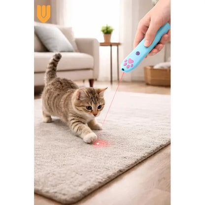 Juguete Varita Led Multicolor Mascotas Estimulo Interactivo Juguete Caza Felina Proyector Ratón Luz Multicolor Estimulacion Instinto Agilidad Diversion Interior Laser