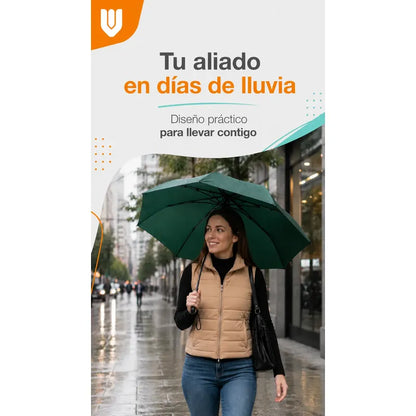 Sombrilla Plegable Retractil Lluvia Imprevista Estilo Confor
