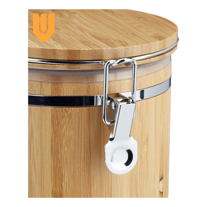 Frasco Contenedor Alimentos Recipiente Hermetico Bambu 15 Cm Bambú