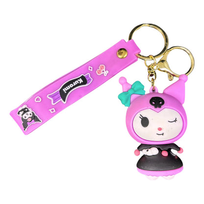 Llavero Colgante Kuromi Llavero Silicona Tematico Decoracion Kuromi Rosa