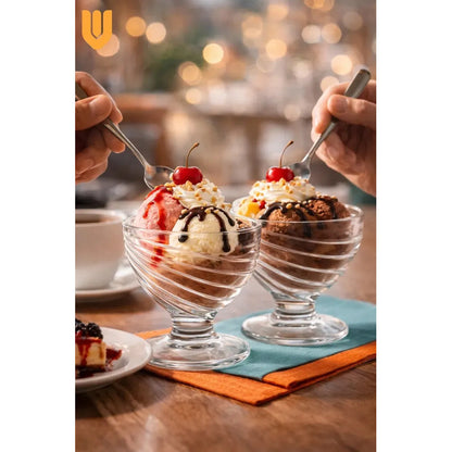 6 Vasos Postre Cristal Dulces Mesa Elegante Celebraciones Transparente Cristal Brillante Elegante Gourmet Vajilla Postres Helados Presentacion Mesa Dulce