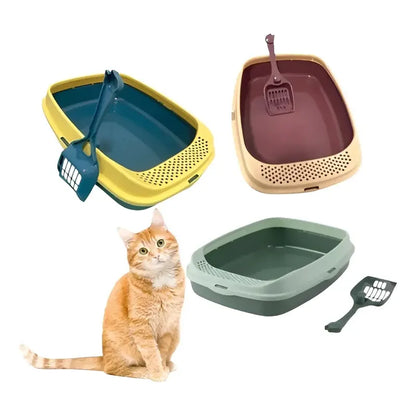 2 Areneros Gato Bandeja Sanitaria Ecologica Caja Arena Pala Multicolor