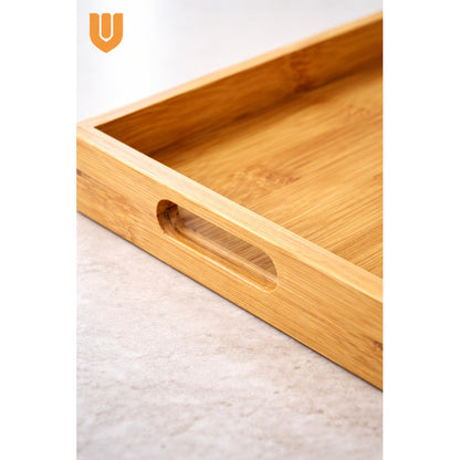 Set 3 Bandejas Bambú Premium Anidables Mesa Cocina Servicio