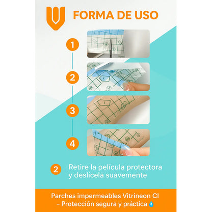 10 Parche Transparente Impermeable Heridas Parche Adhesivo Blanco