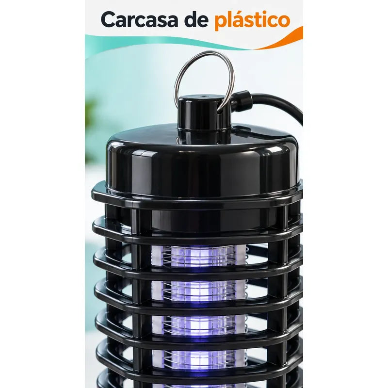 Lampara Mata Mosquitos Moscas Zancudos Luz Ultravioleta Negro Mata Mosquitos Matamosquitos Mata Zancudos Lámpara Eléctrica Led Negra Rejilla Exterior Cable 220 V Interior