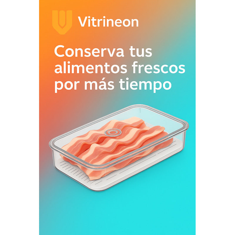 Organizador Acrílico Tapa Refrigerador Contenedor Alimentos Transparente