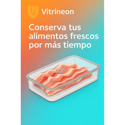Organizador Acrílico Tapa Refrigerador Contenedor Alimentos Transparente