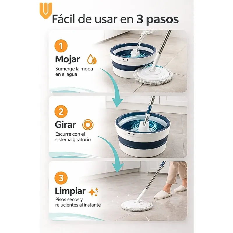 Mopa Limpieza Rapida Hogar Sin Esfuerzo Secado Facil Comodo Blanco Azul Moderno Limpio Minimalista Elegante Hogar Cocina Baño Diseño Nordico Profesional Alta Calidad Resistente Dur