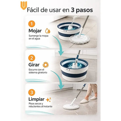 Mopa Limpieza Rapida Hogar Sin Esfuerzo Secado Facil Comodo Blanco Azul Moderno Limpio Minimalista Elegante Hogar Cocina Baño Diseño Nordico Profesional Alta Calidad Resistente Dur