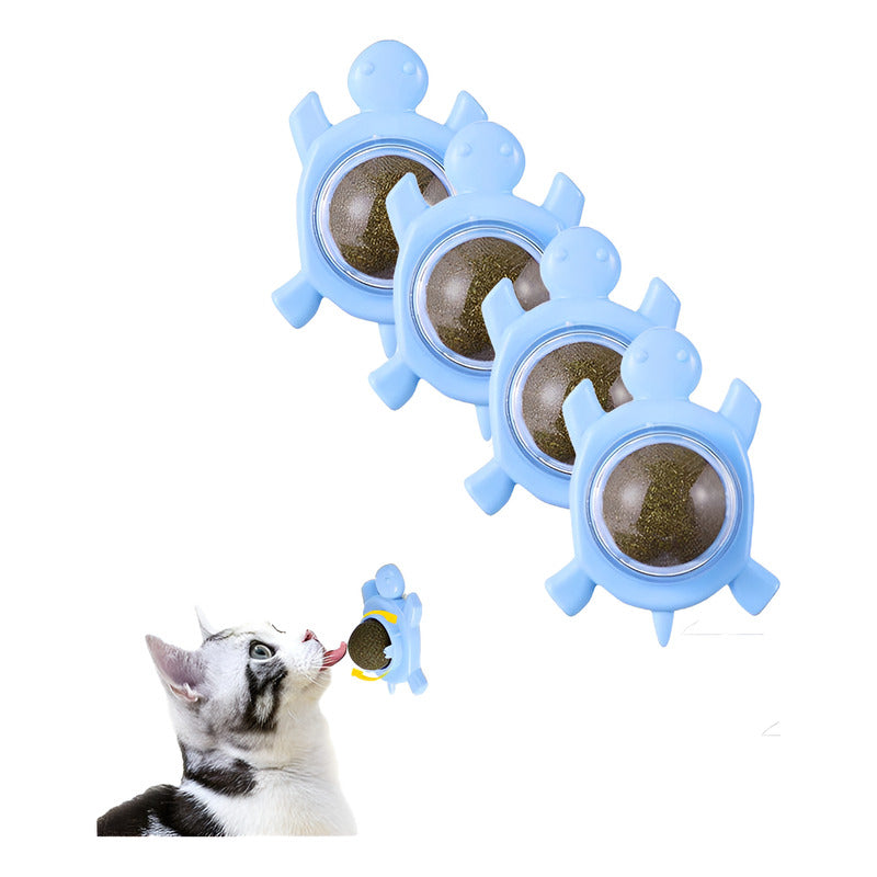 X4 Bola Hierba Gatera Catnip Snack Para Gatos Bola Adhesiva