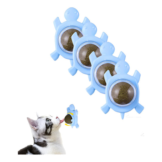 X4 Bola Hierba Gatera Catnip Snack Para Gatos Bola Adhesiva