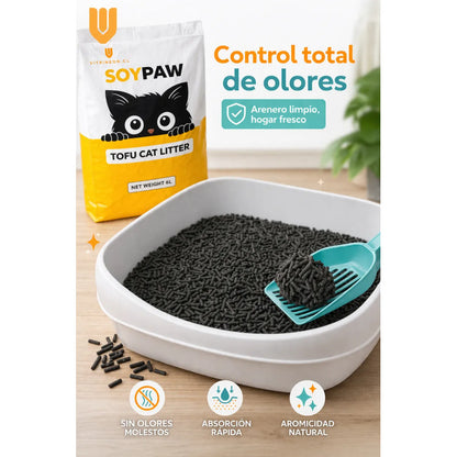 Arena Tofu Arena Sanitaria Arena Aglutinante Tofu 2.5 Kg 2 Unidad Carbón Activado Lavanda