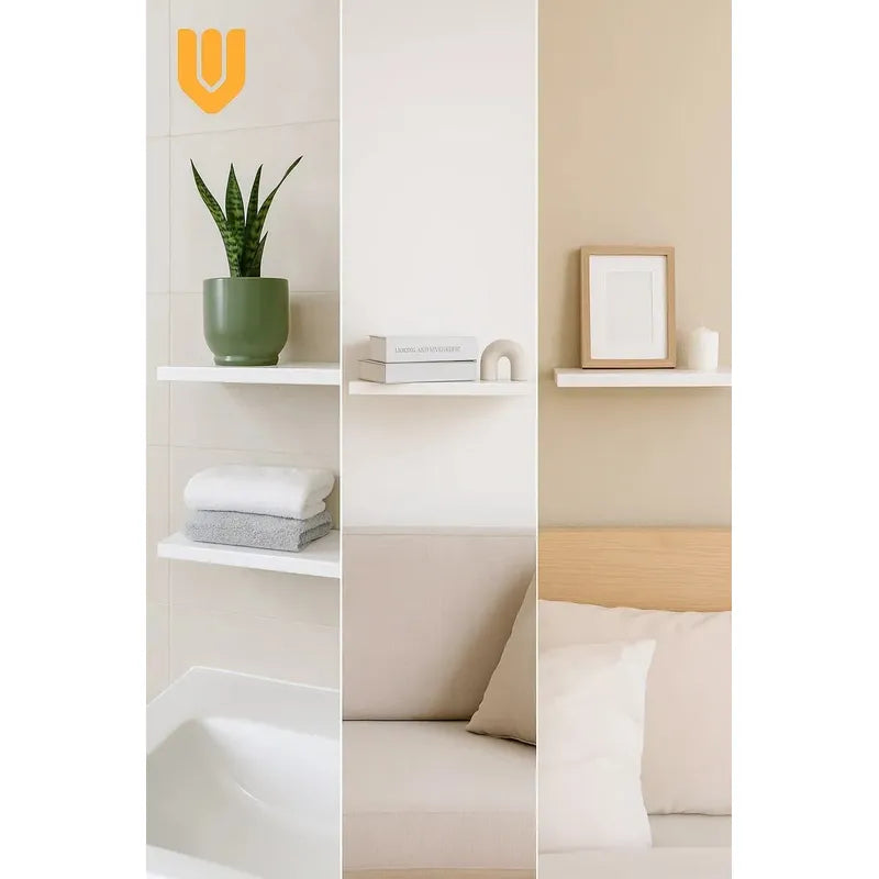 Vitrineon Repisas Flotantes Soporte 10kg Diseño Mdf 50x15 Cm Blanco