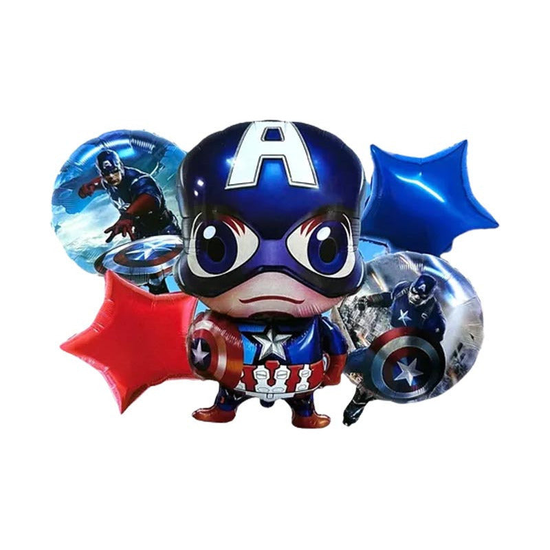 Set 5 Globos Metálicos Capitan America Globos Metalizado