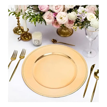 Plato Base Dorado Vajilla Navidad Juego De Plato Dorado 33cm