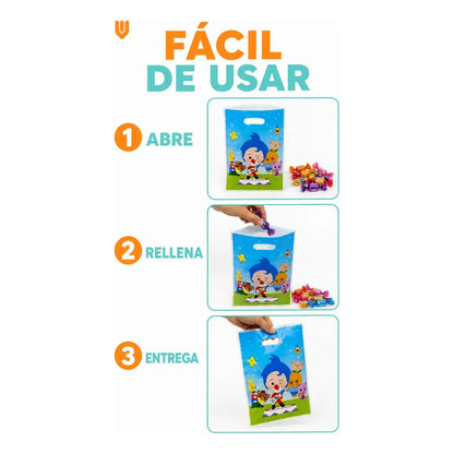 10 Bolsas Para Piñata Plim Plim Bolsas Para Dulces Piñata Celeste Plim Plim