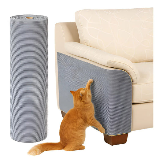 2 Protectores Sillón Gato Tapete Rascador Antiarañazo Mueble Gris Protector Sillon Gato Tapete Rascador Adhesivo Antideslizante Poliester Antiaranazos Mueble Sofa 100 X 30 Cm Premium