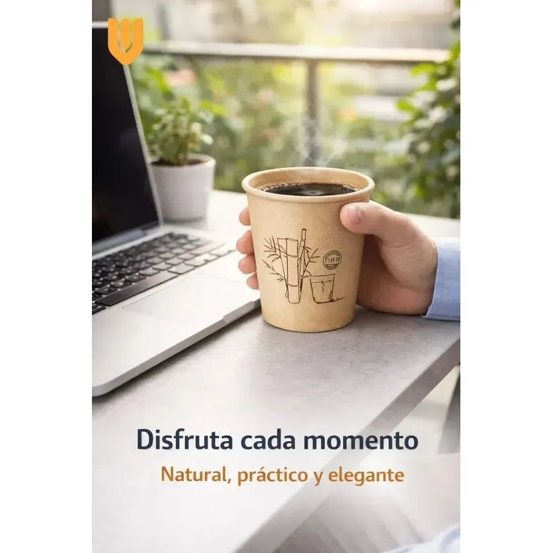 Vasos Kraft Cafe Invierno Ecologico 24und Oficina Infusiones Marron Kraft Natural Cafe Latte Capuccino Gourmet Ecologico Reciclable Minimalista Cafeteria Premium