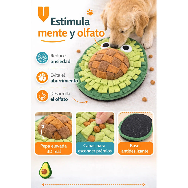 Alfombra Olfativa Palta Dispensador Juegos Perros Estimulaci Verde Palta Aguacate Natural Tonos Hoja Jardin Mascota Juguete Interactivo Estimulacion Mental Tela Suave Lavable Resist