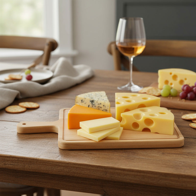 Tablas Pizza Tabla Cuadrada Picoteo Plato Madera 27x30cm Tabla Cuadrada Bambú