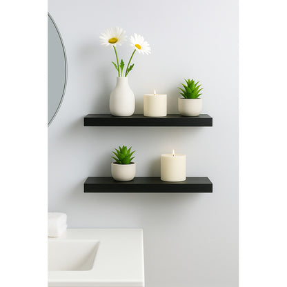 2 Repisa Flotante Dormitorio Baño Estantes Pared Mdf 40x15cm