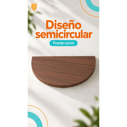 Repisa Flotante Semicircular Mdf Marron 40cm Vitrineon Cl Marron Repisa Mural Flotante Estante Decorativo Organización Recibidor Living Oficina Madera Mdf Muro Concreto Vestidor 40cm