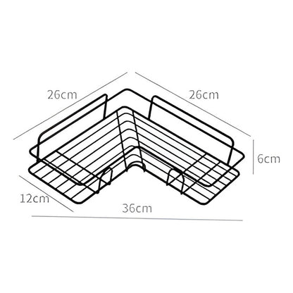 Esquinero Estante Organizador Adhesivo Cocina Baño Ducha Color Negro