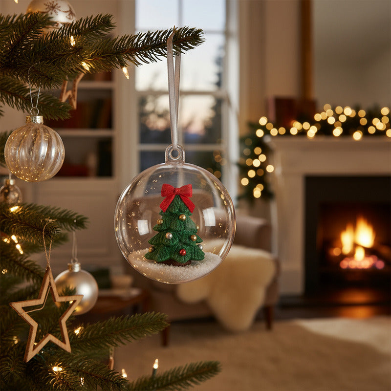 Pack 6 Esferas Acrílico 10 Cm Ambiente Mágico Navidad Árbol