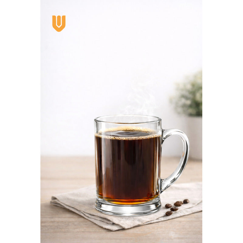 Vasos Mug Cerveza Vidrio Asa Parrilla Bar Hogar 670ml Transparente