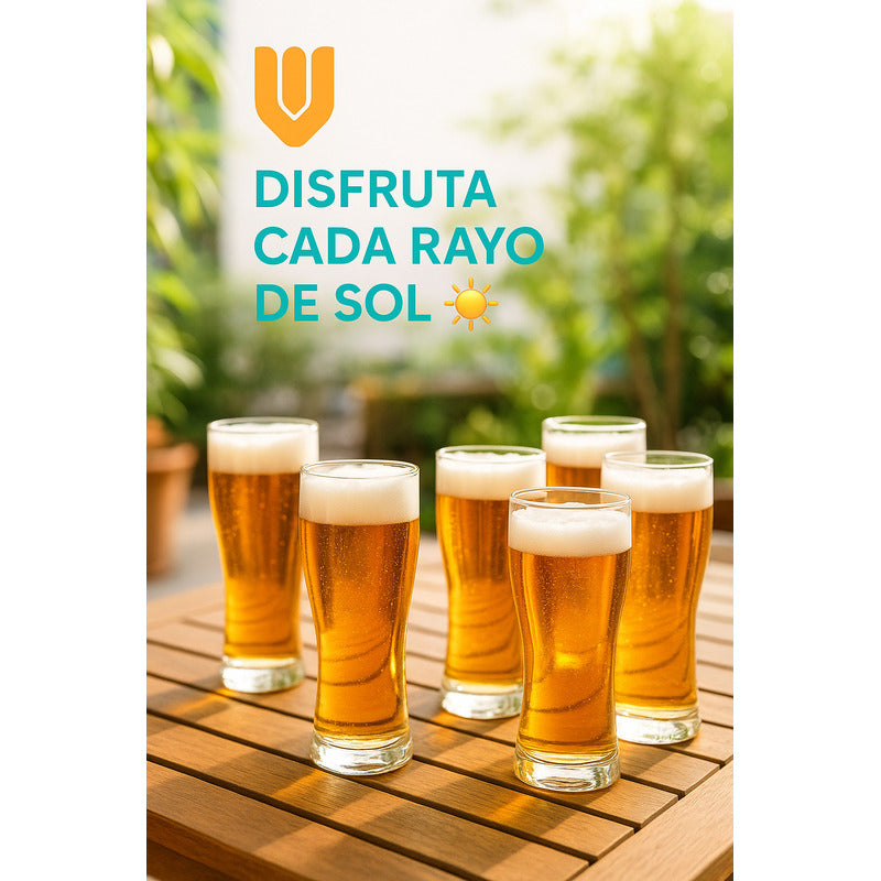 Vasos Cerveceros Vidrio 710 Ml Set 6 Unidades Alta Resistenc Vaso Vidrio