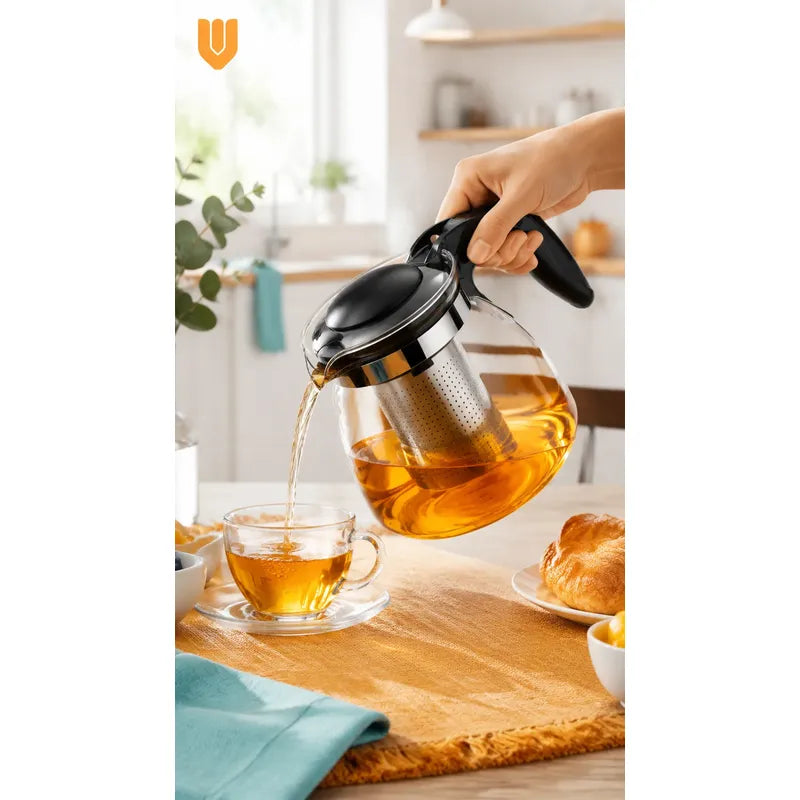 X8 Tetera Vidrio Infusor Te Tetera Infusora Con Filtro 900ml Transparente