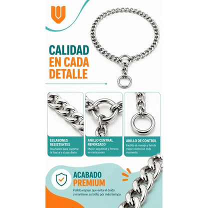 X2 Collar Adiestramiento Perro Collar De Adiestramiento 50cm Plateado 50cm