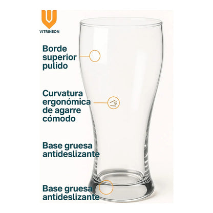 18 Vaso Acrilico Cervecero Reutilizable 440 Ml Transparente Vaso Transparente