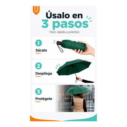 Sombrilla Plegable Retractil Lluvia Imprevista Estilo Confor