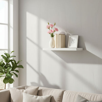 Repisa Flotante Estantes Pared Dormitorio Baño Mdf 50x15 Cm Blanco