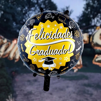 Globo Redondo Metalizado Graduación Decoracion Grado Fiesta