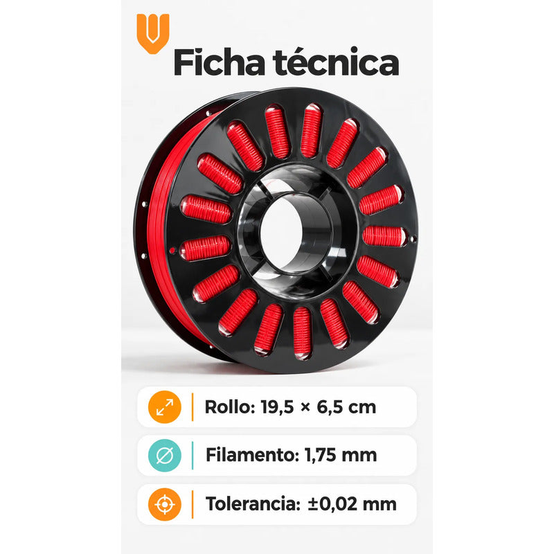 2 Rollos Filamento Rojo Impresora 3d Repuesto Carrete Bobina Rojo