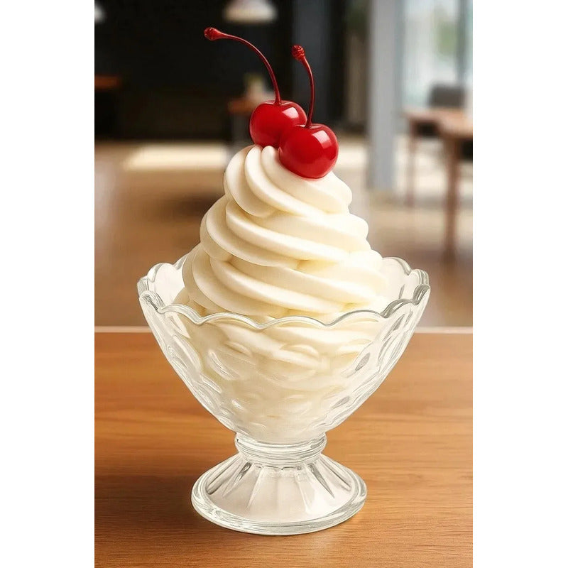 6 Copas Helado Vidrio Cristaleria Premium Pack 6 Vasos Postre Transparente Diseño Sofisticado Base Estable 7 5cm 9cm Mesa Gourmet Reposteria Profesional Heladeria Restaurante