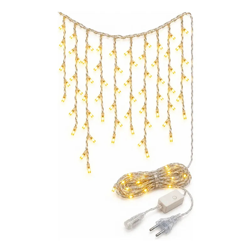 Luces Navideñas 5m 160 Luces Guirnaldas Cálidas Decoración Amarilla Guirnalda Led Cascada Navidad Decoración Cálida 5 Metros... Amarilla Guirnalda Led Cascada Navidad Decoración Cálida 5 Metros...