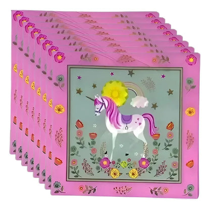 X20 Servilletas Cumpleaños Feliz Cumpleaños Unicornio Rosado Rosa