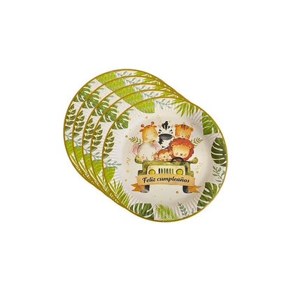 X20 Plato Safari Decoración Cumpleaños Safari Fiesta 17 Cm