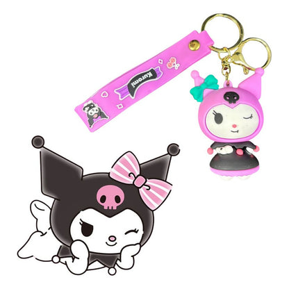 Llavero Colgante Kuromi Llavero Silicona Tematico Decoracion Kuromi Rosa