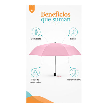 Sombrilla Plegable Retractil Lluvia Imprevista Estilo Confor