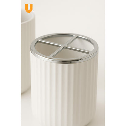 Set 5 Piezas Accesorios Decorativo Baños Juegos Baño Blanco Blanco