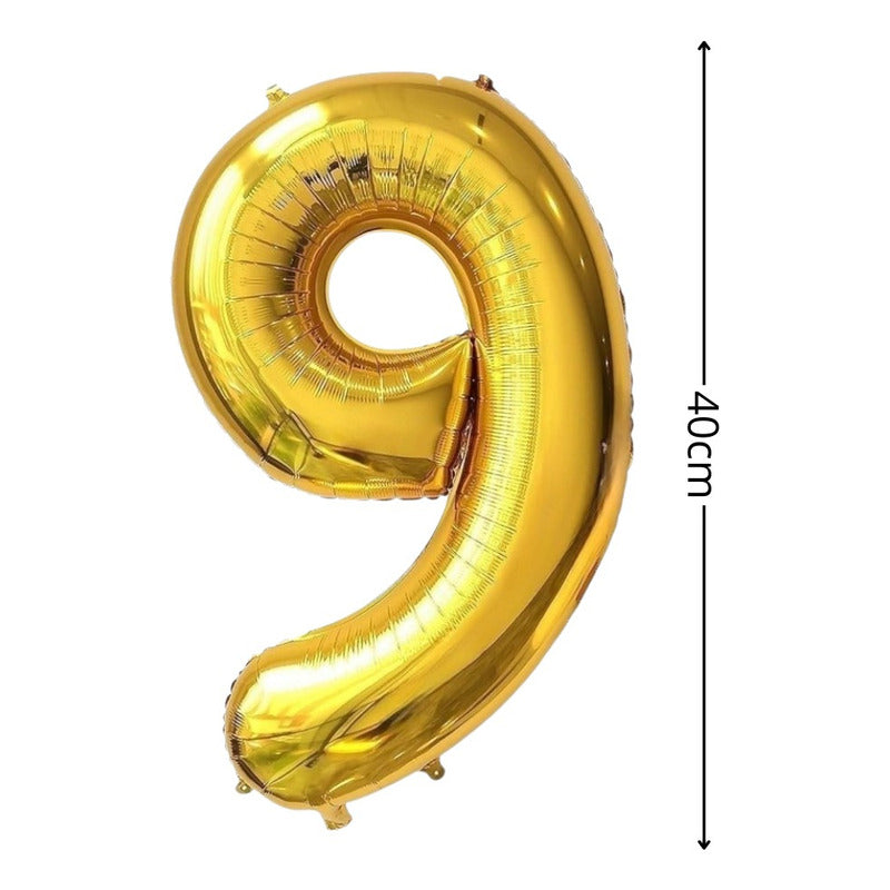 Numeros Cumpleaños Globos Para Cumpleaños Globos Metalicos 9 Dorado
