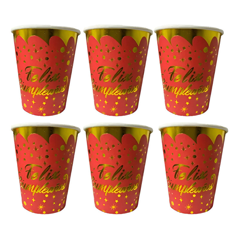 10 Vasos Desechables Cumpleaños Decoracion Feliz Cumpleaños