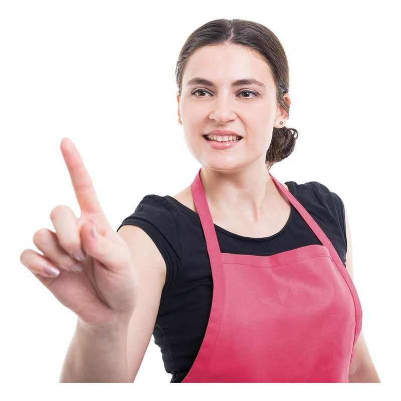 Pack 10 Delantales De Cocina Delantal Pechera Impermeable Multicolor Liso